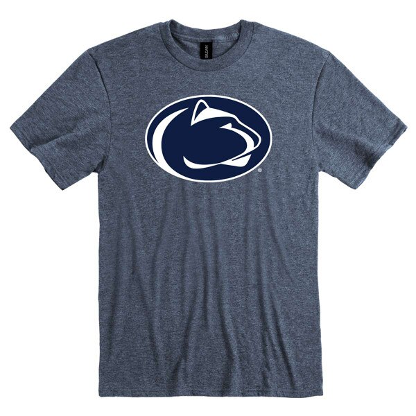 navy heather short sleeve t-shirt with Penn State Athletic Logo